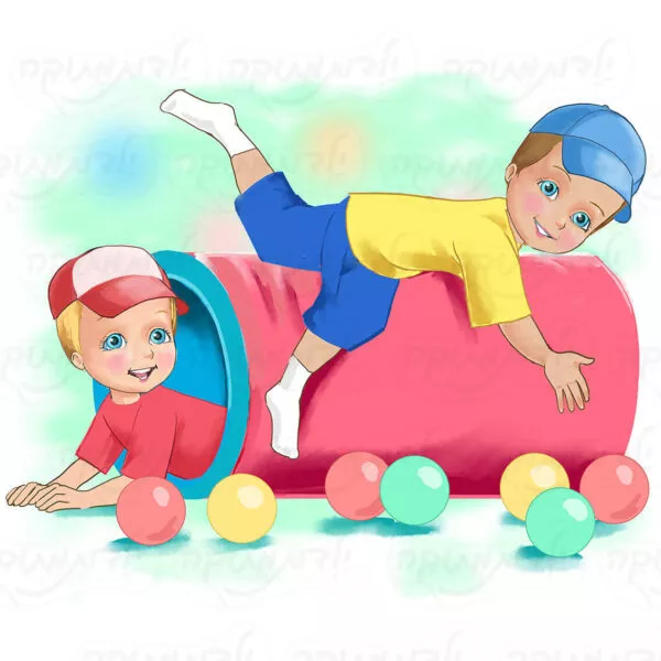 מדבקת קיר לעיצוב חדר ג'ימבורי בנים